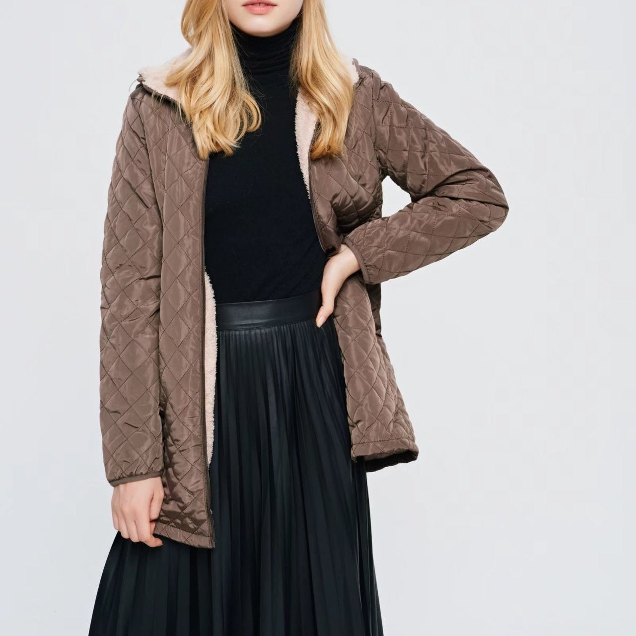 Women's Winter Warm Zip Up Hooded Jacket - donetur.com
