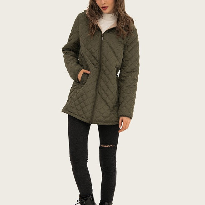 Women's Winter Warm Zip Up Hooded Jacket - donetur.com