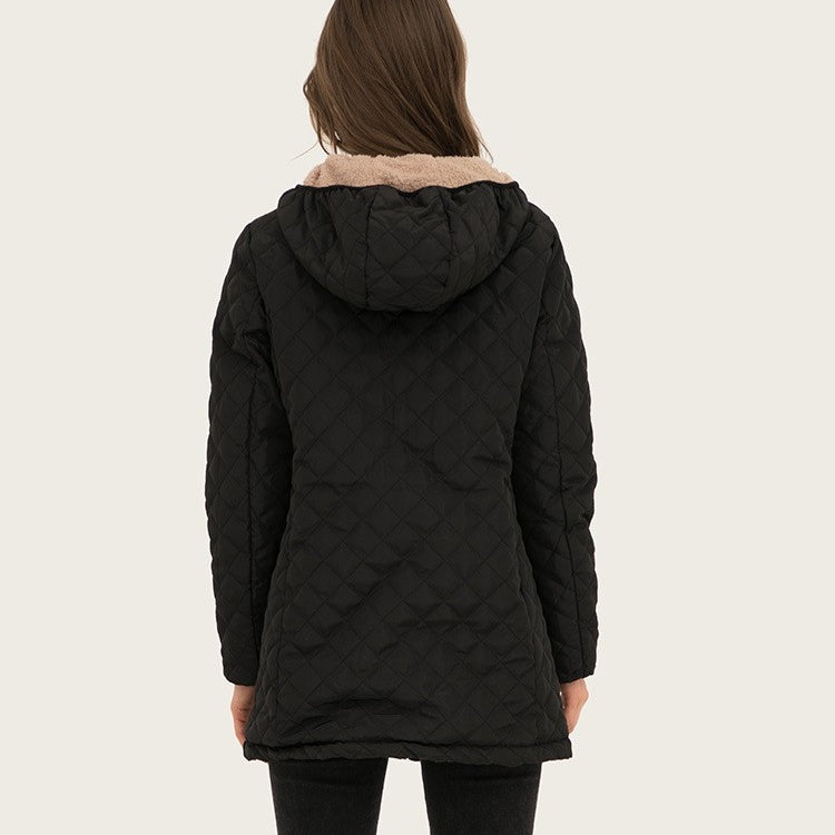 Women's Winter Warm Zip Up Hooded Jacket - donetur.com