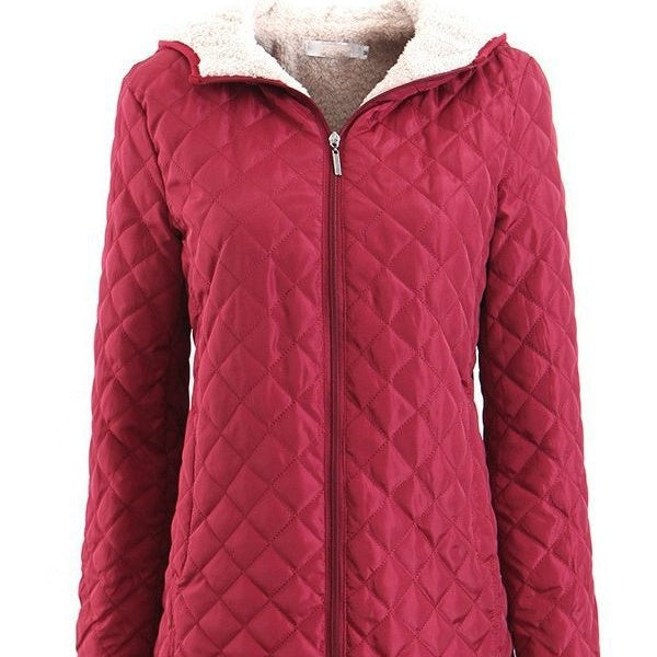 Women's Winter Warm Zip Up Hooded Jacket - donetur.com